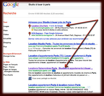 Pr&eacute;sentation de notre site dans les Google Adresses